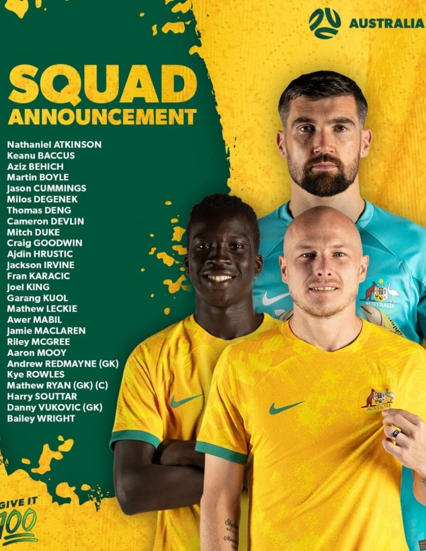 đội hình Australia tham dự World cup 2022