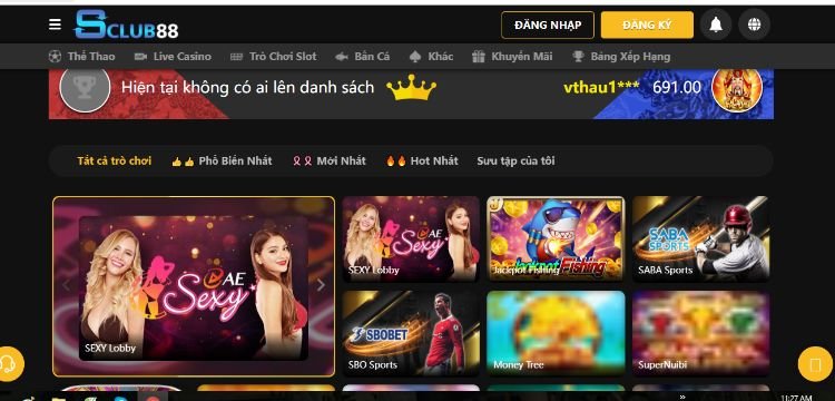 nhà cái tặng tiền trải nghiệm sclub88