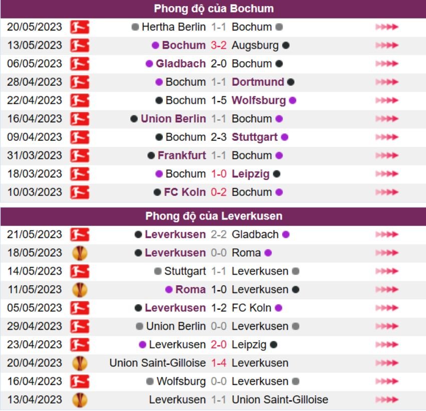 Bochum vs Leverkusen
