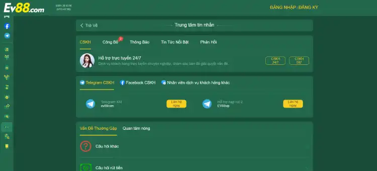 Chăm sóc thành viên ev88