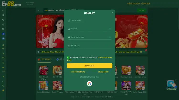 Đăng ký EV88 như thế nào